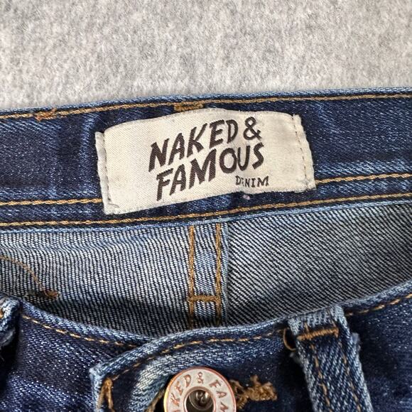 Naked & Famous Jeans Weird Guy Button Up Skinny Jeans Men's 30 Dirty Wash Denim - Picture 3 of 10